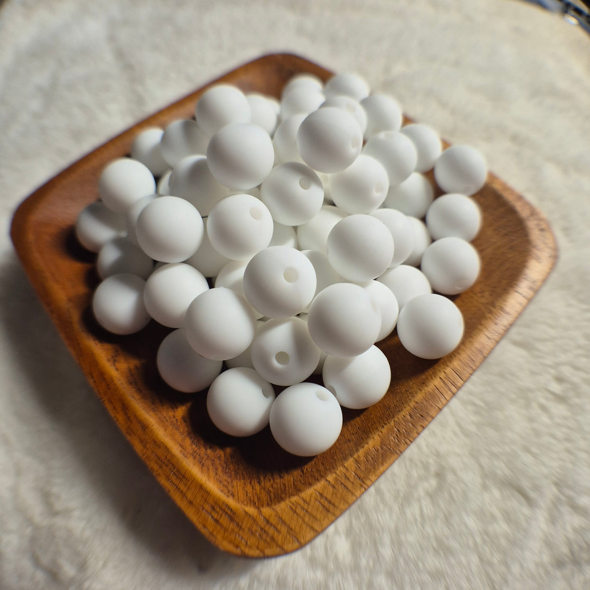 White 12mm Solid Silicone Beads