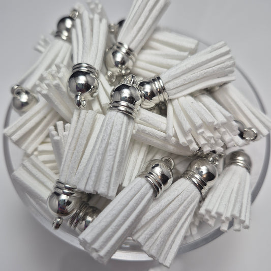 White Mini Tassels (Set of 5)