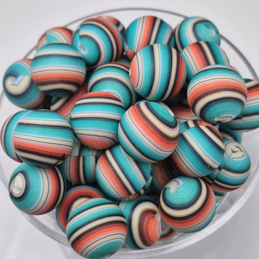 Western Sunset 19mm Print Silicone Bead