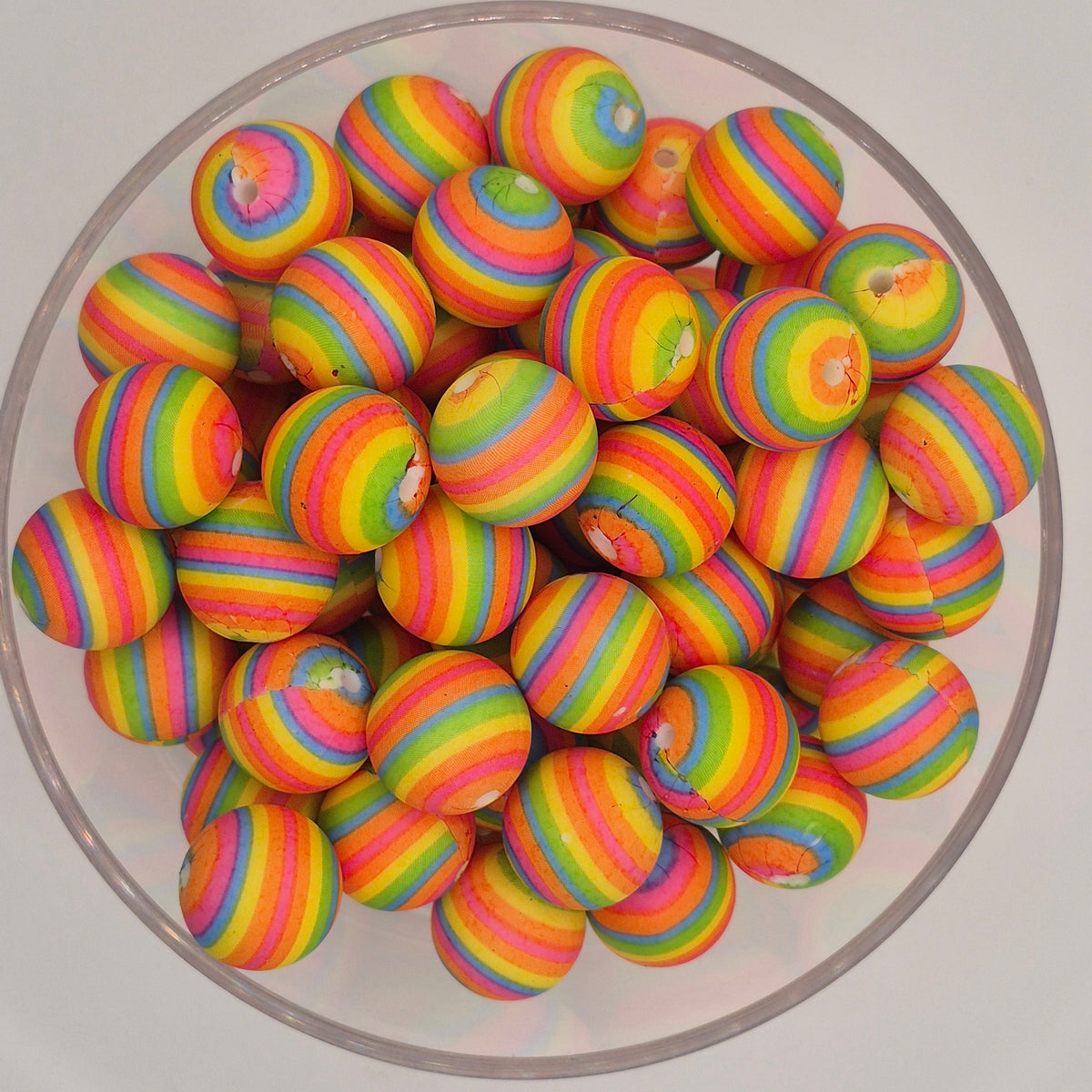 Rainbow Twist 15mm Silicone Bead