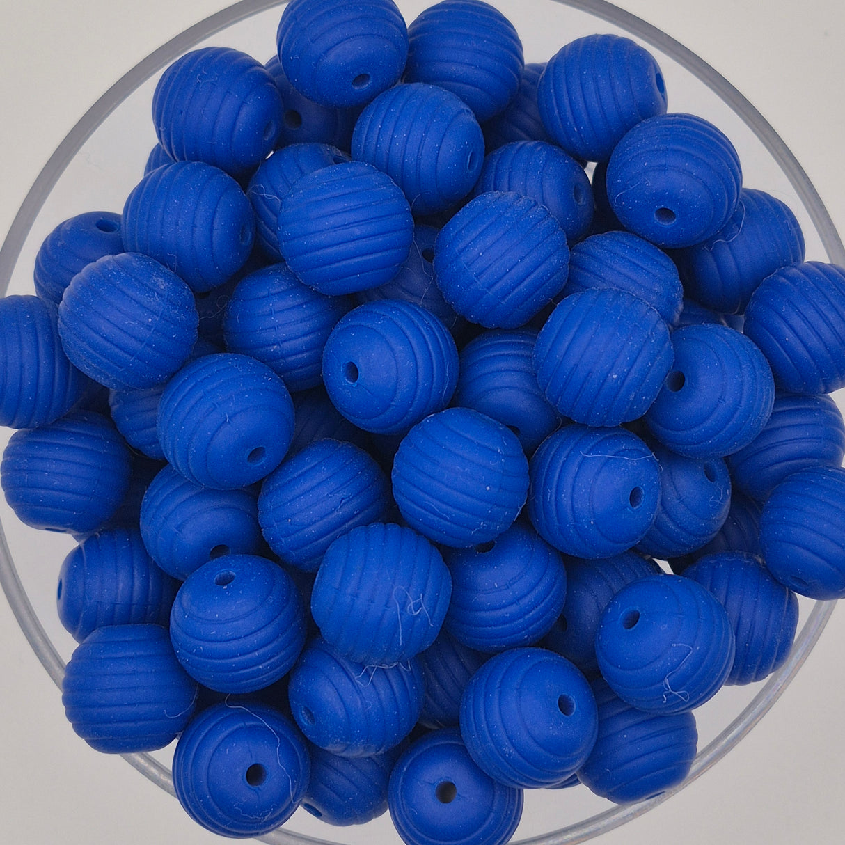 Mediterranean Blue Honeycomb 15mm Silicone Bead