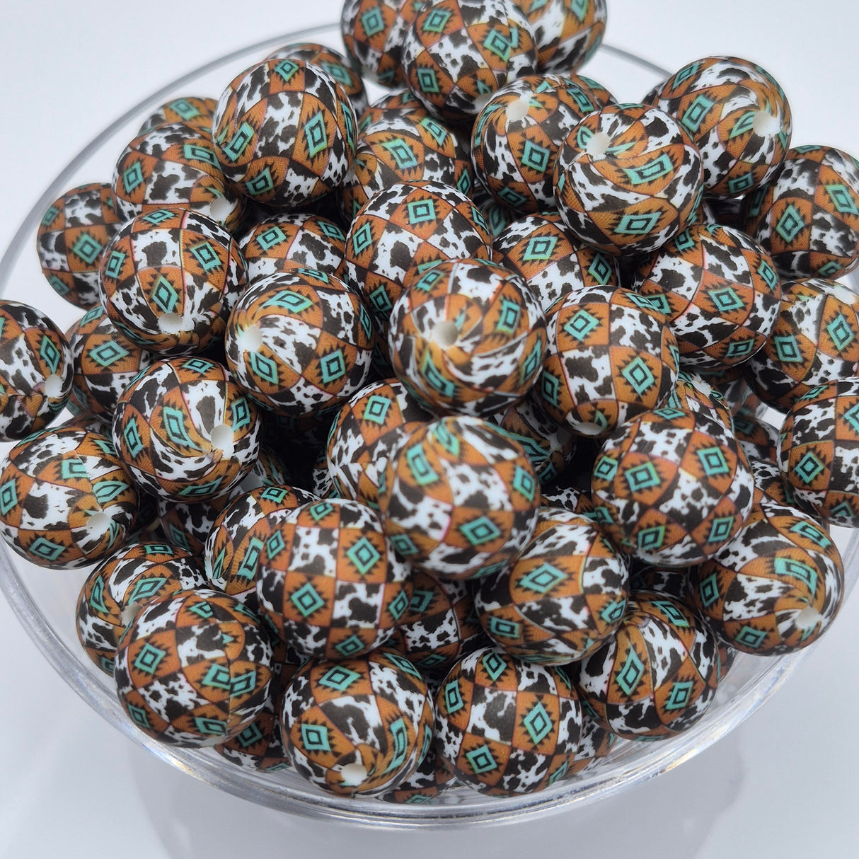 Western Glam 19mm Print Silicone Bead