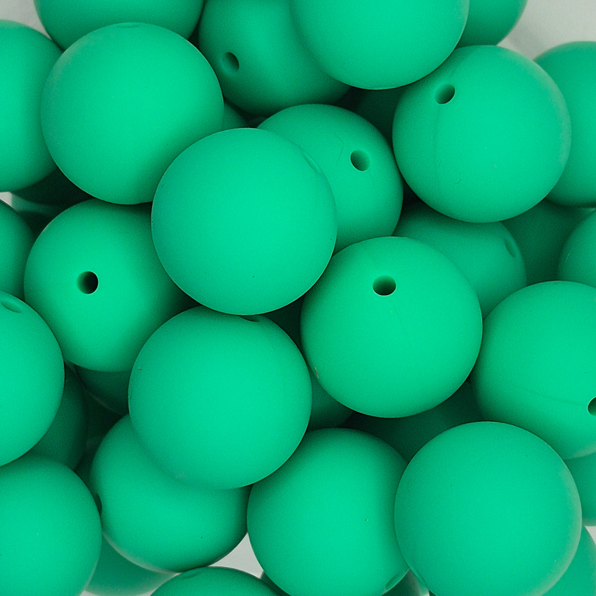 Bright Green 19mm Solid Silicone Bead