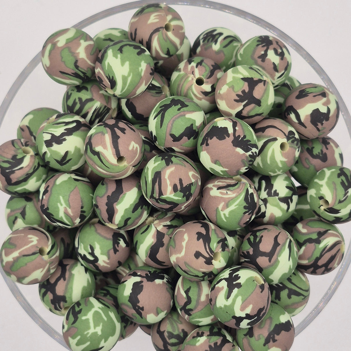 Camouflage 15mm Silicone Bead