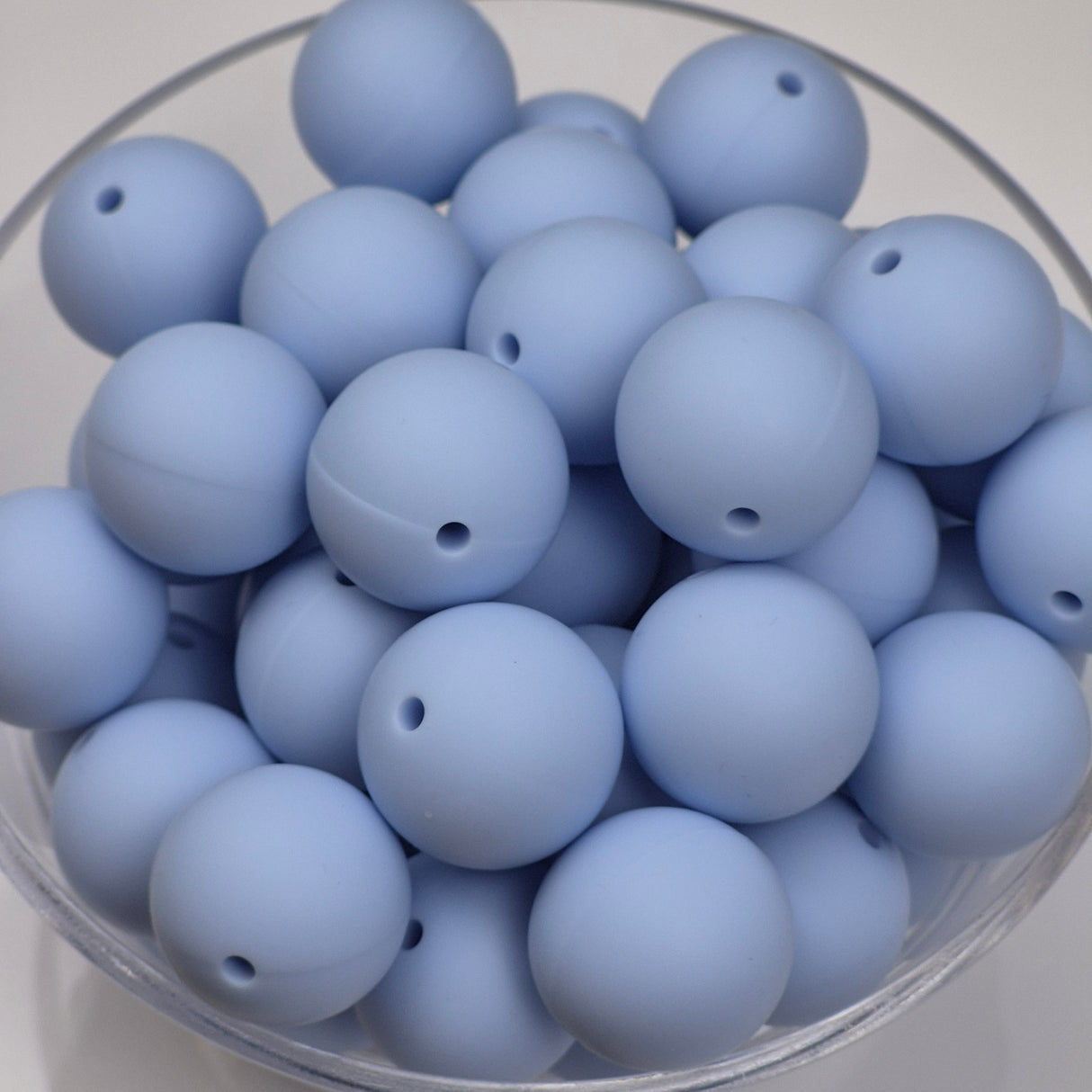 Powder Blue 19mm Solid Silicone Bead
