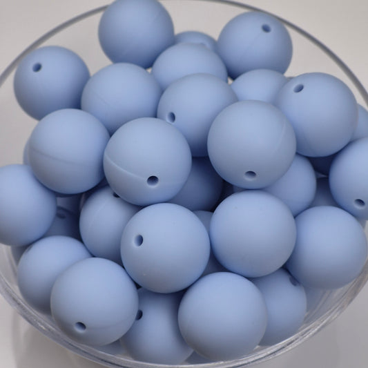 Powder Blue 19mm Solid Silicone Bead