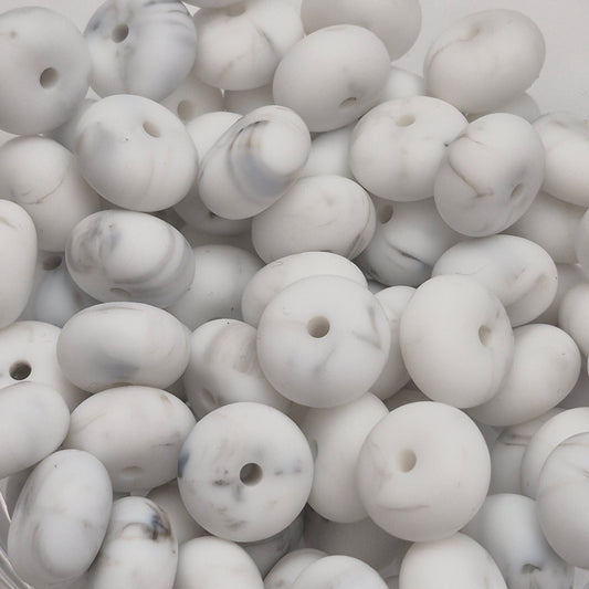 Smoke Marble Abacus Bead 14mm*8mm