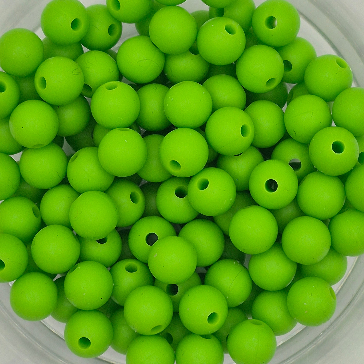 Sour Apple 12mm Solid Silicone Beads