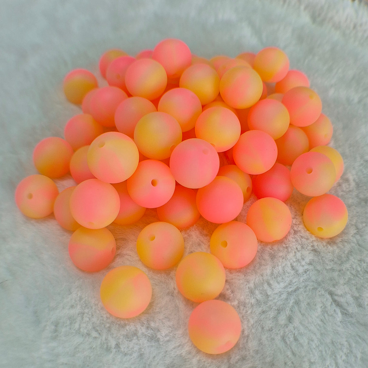 Pink Lemonade Radiance 15mm Glow Silicone Beads