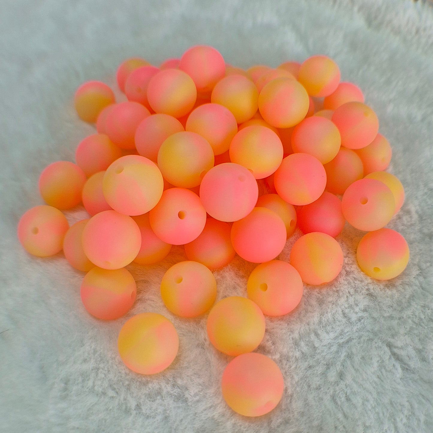 Pink Lemonade Radiance 15mm Glow Silicone Beads