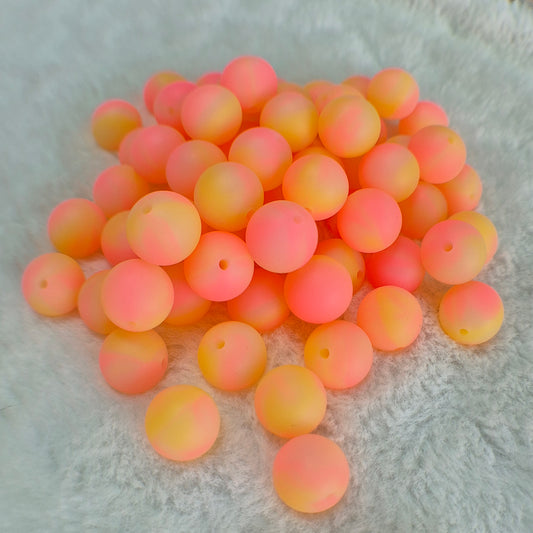 Pink Lemonade Radiance 15mm Glow Silicone Beads