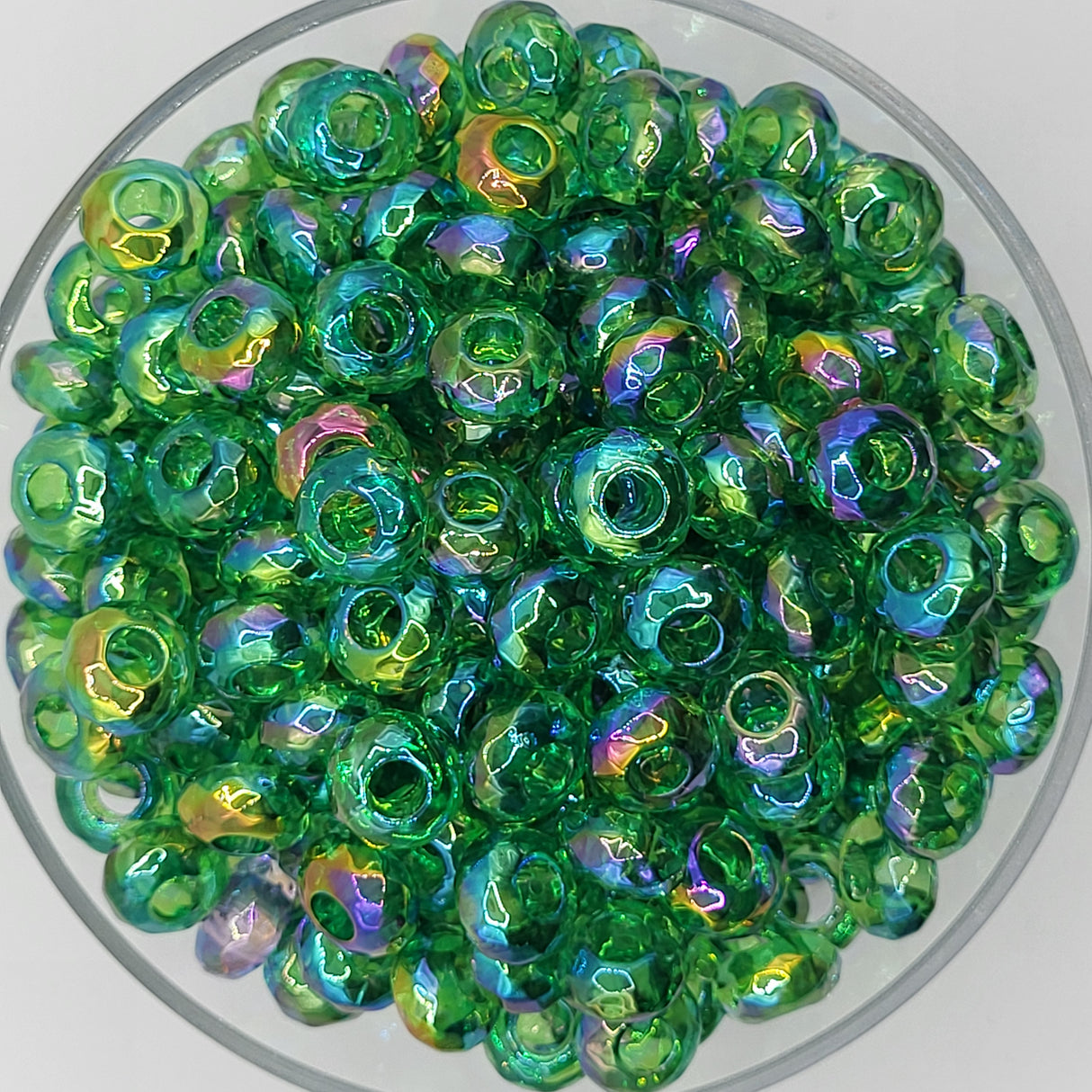 Enchanted Forest Green Opal - 12mm Acrylic Faceted Abacus