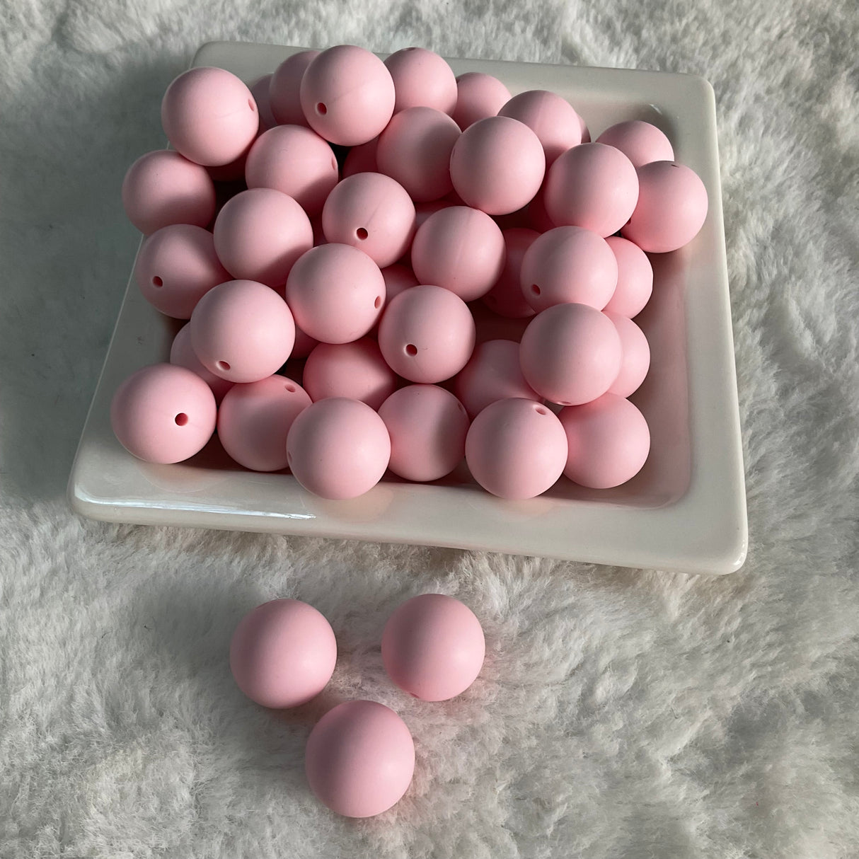 Powder Pink 19mm Silicone Bead