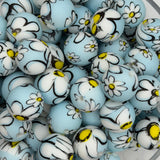 Daisy Doodle 15mm Silicone Bead
