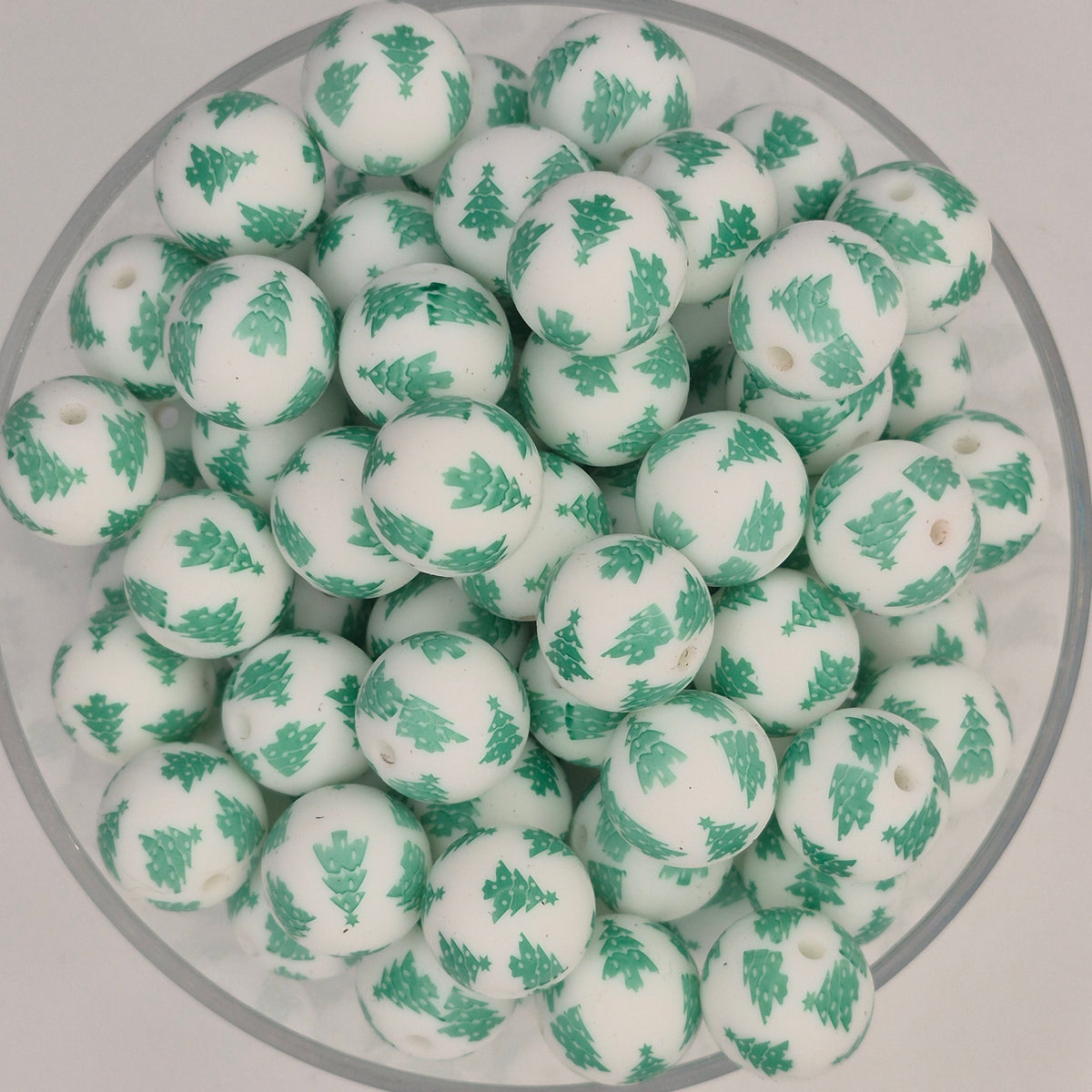 O Christmas Tree 15mm Silicone Bead