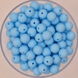 Baby Blue 12mm Solid Silicone Beads