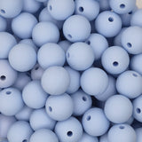 Powder Blue 12mm Solid Silicone Beads