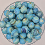 Blue Agate 15mm Silicone Bead