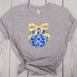 Blue Floral Baseball/Softball -DTF Transfer Print