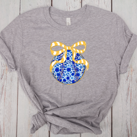 Blue Floral Baseball/Softball -DTF Transfer Print