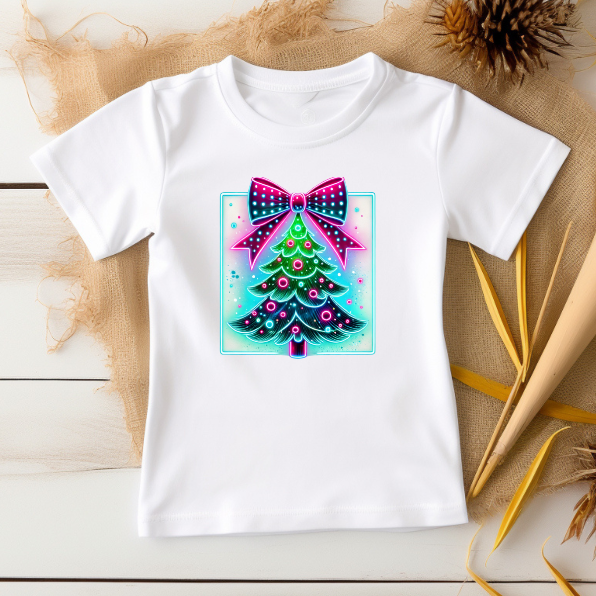 Neon Christmas Tree - DTF Transfer Print