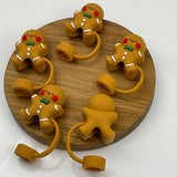 Gingerbread Man Bow Straw Topper