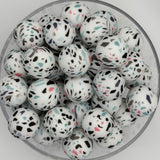 Confetti Chaos 19mm Print Silicone Bead