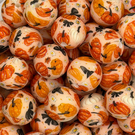 Hello Pumpkin 15mm Silicone Bead