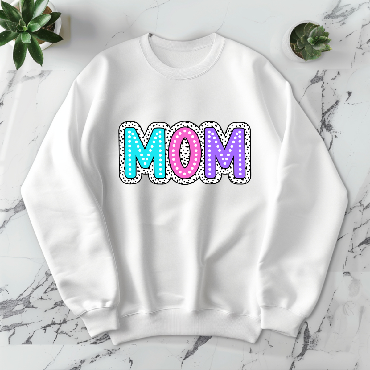 Mom Dotted Letters -DTF Transfer Print