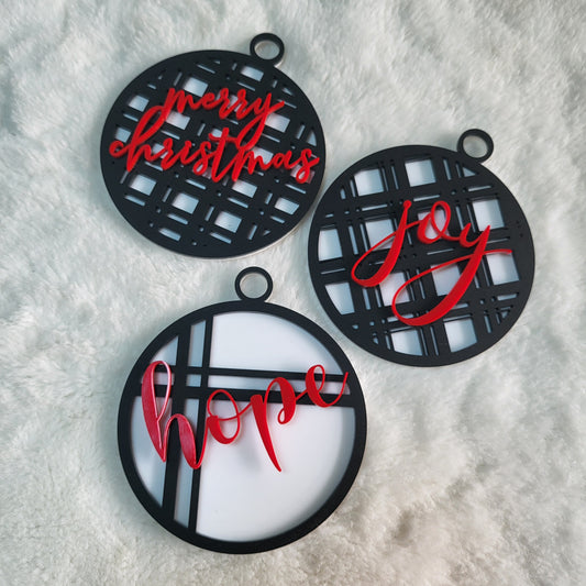 Plaid Christmas Tree Ornaments