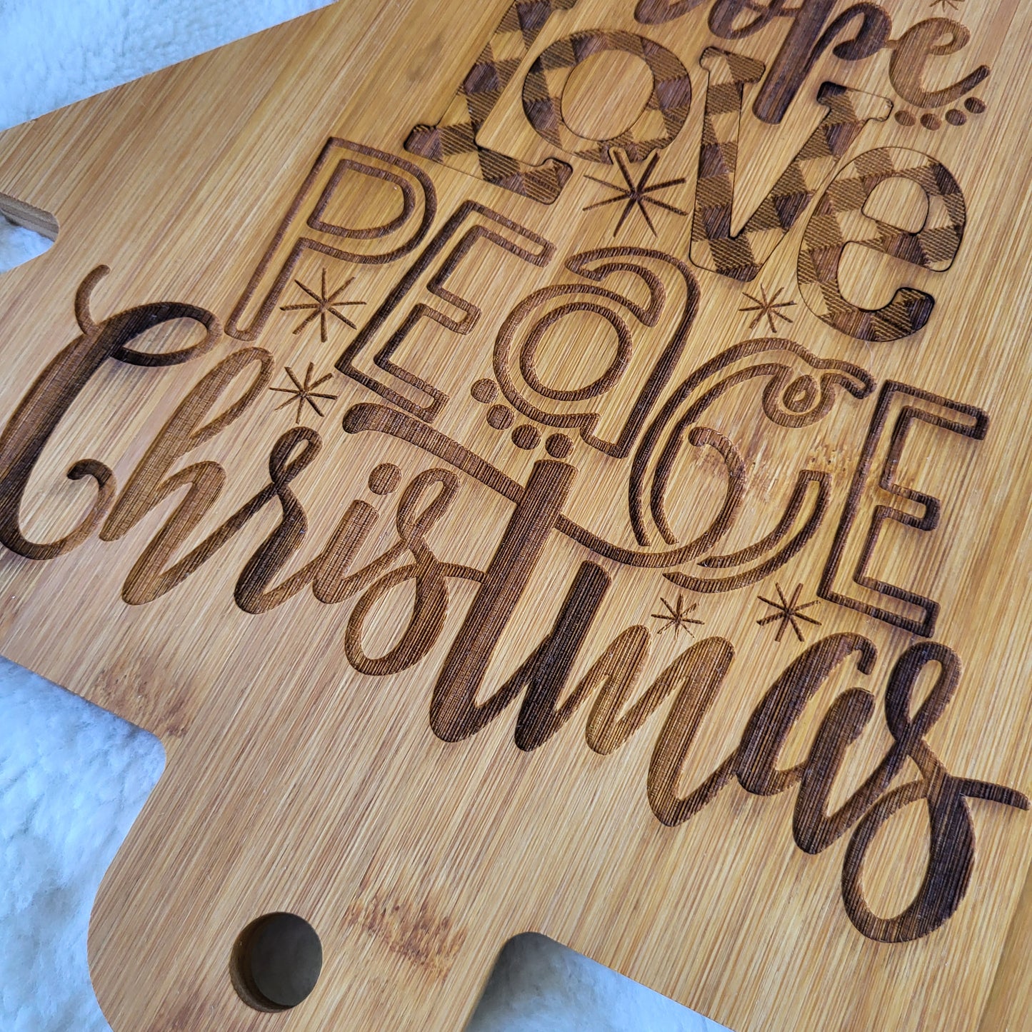 Christmas Tree Words Charcuterie Board