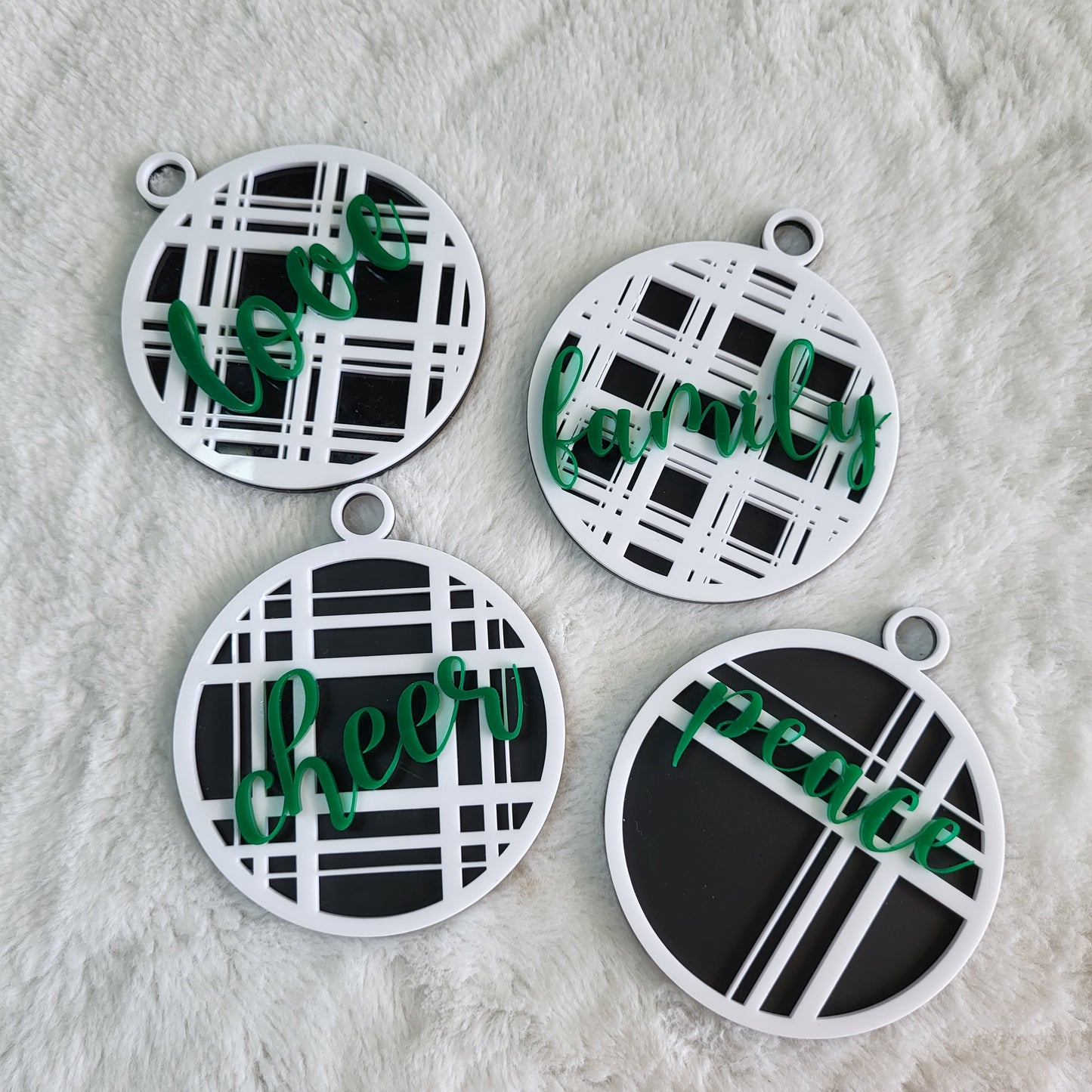 Plaid Christmas Tree Ornaments