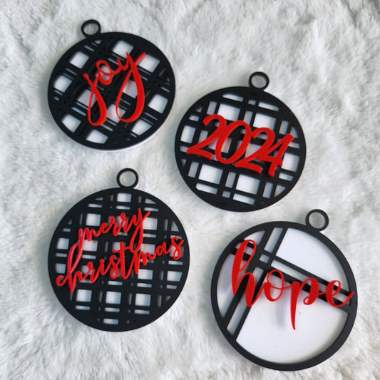 Plaid Christmas Tree Ornaments