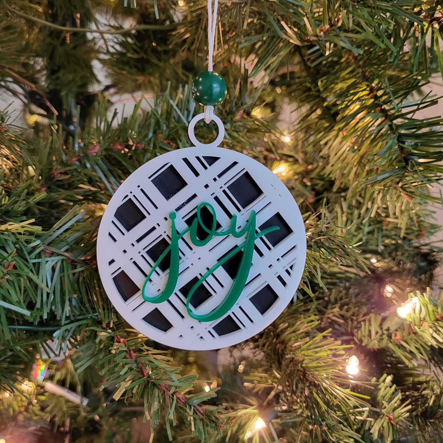 Plaid Christmas Tree Ornaments