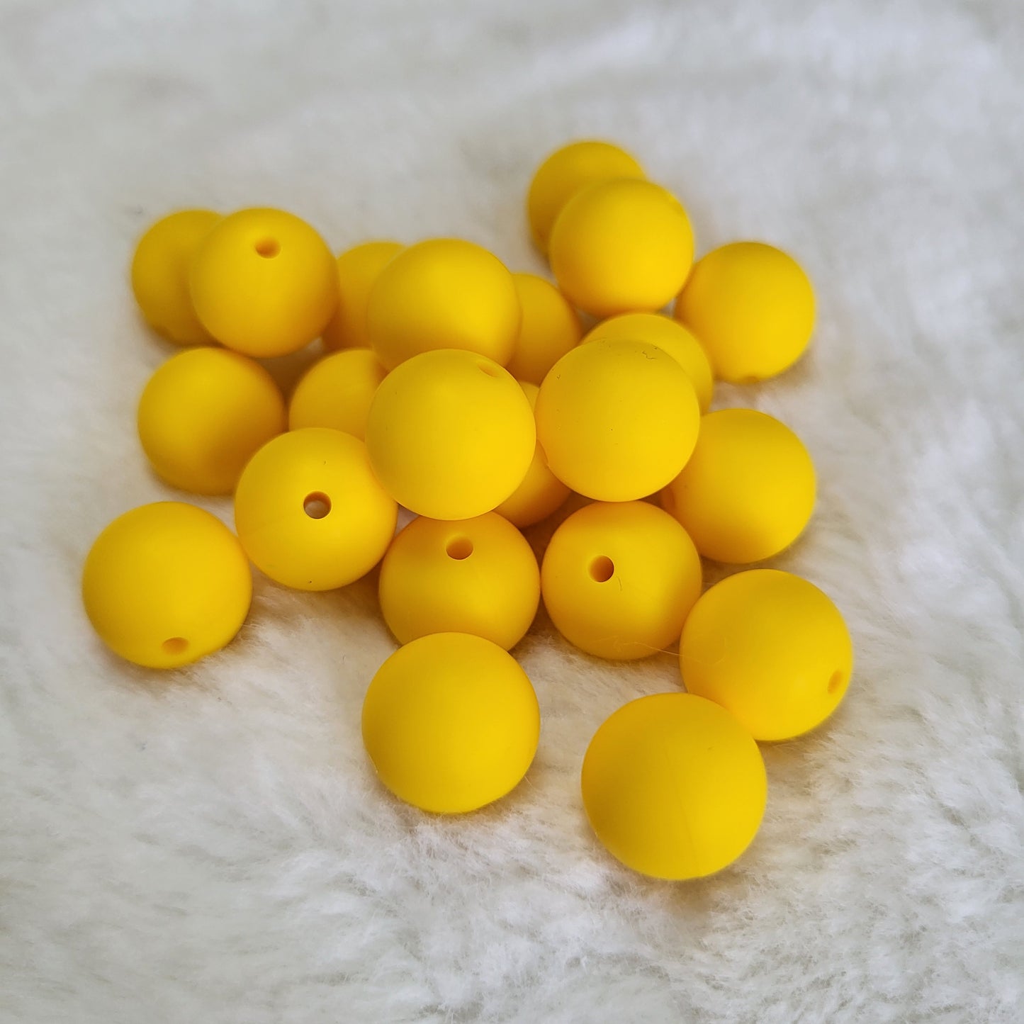 Sunshine Yellow 15mm Solid Silicone Beads