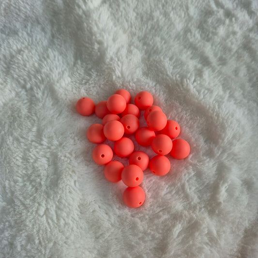 Coral 15mm Solid Silicone Beads