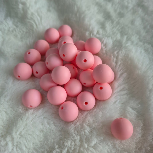 Baby Pink 15mm Solid Silicone Beads