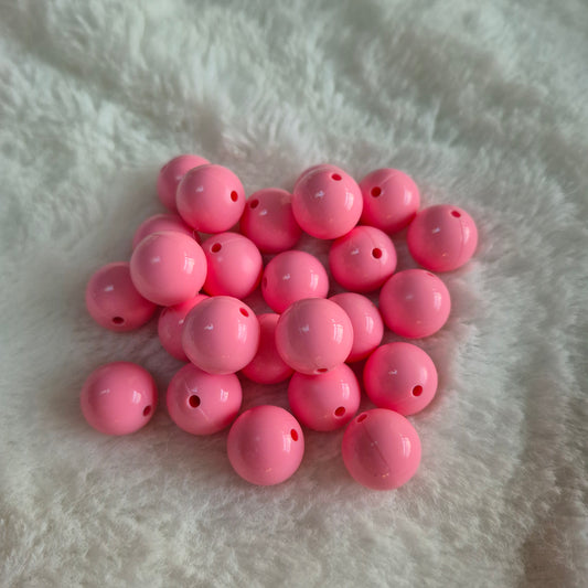 Liquid Pink 15mm Solid Silicone Beads