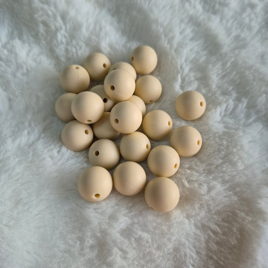 Ivory 15mm Solid Silicone Bead