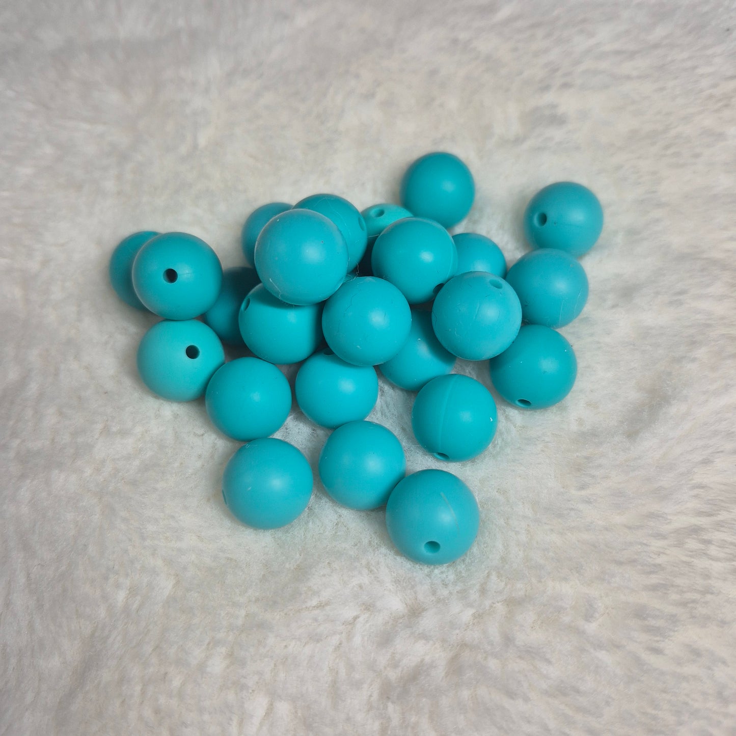 Teal 15mm Solid Silicone Beads