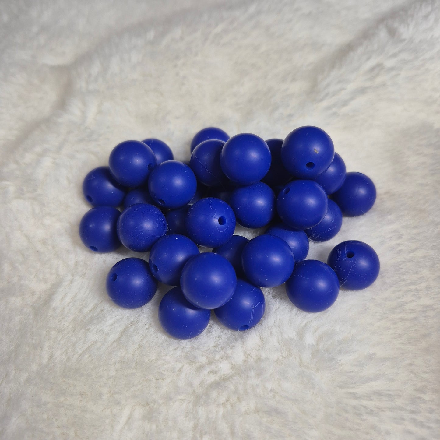 Cobalt Blue 15mm Solid Silicone Beads