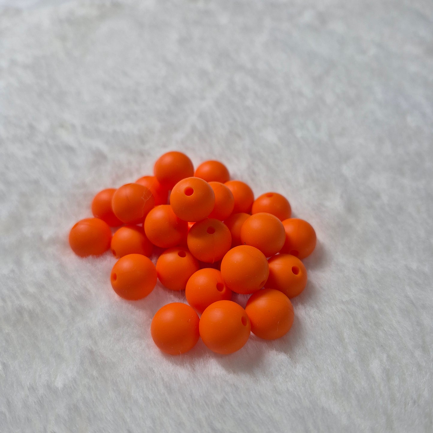 Orange 12mm Solid Silicone Beads