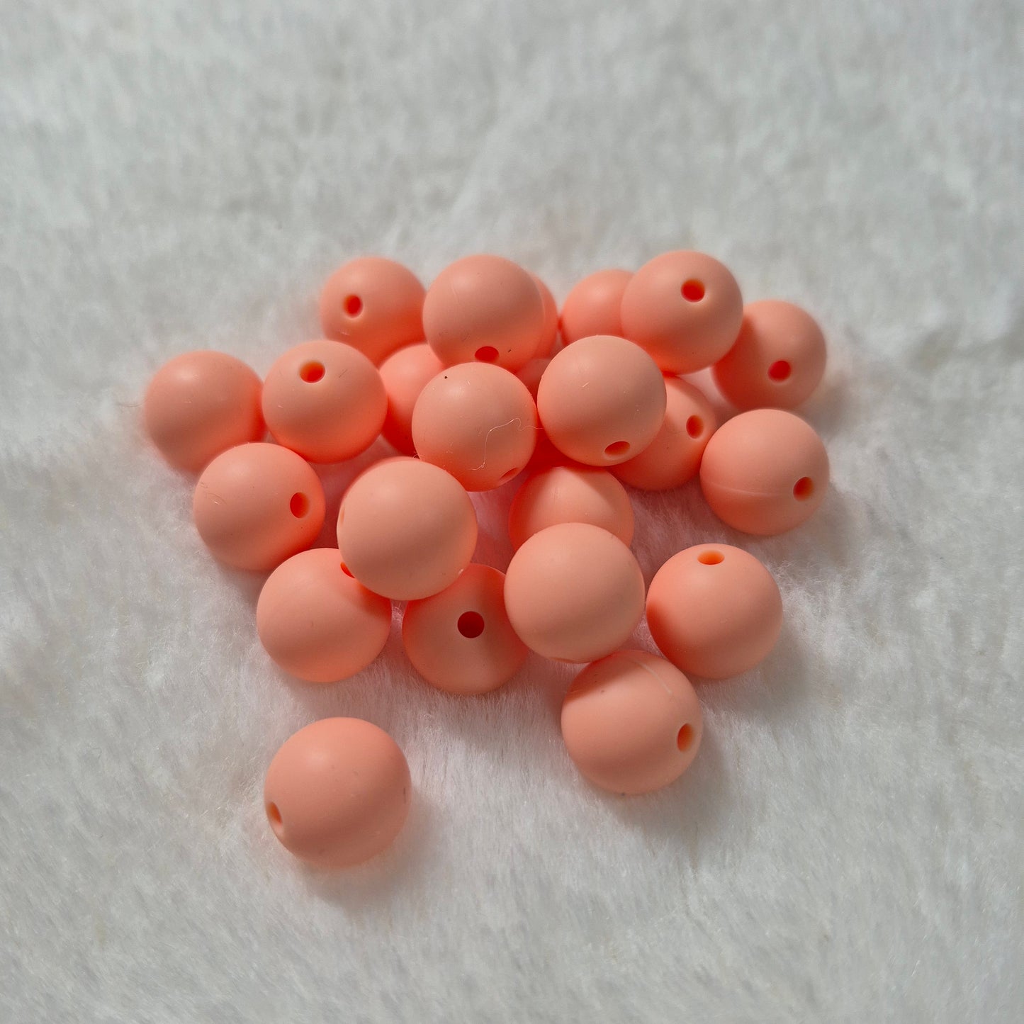 Peach 12mm Solid Silicone Beads