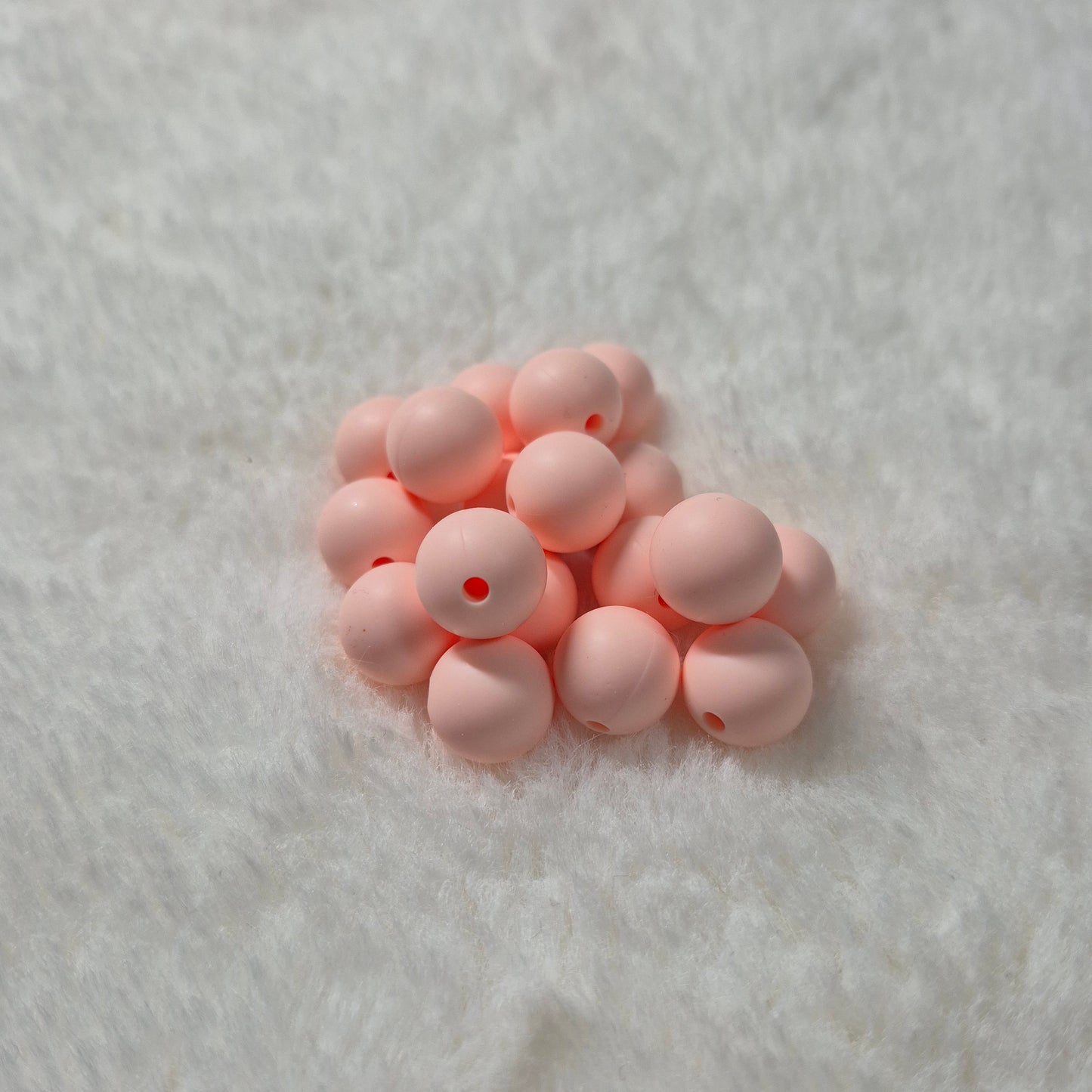 Light Peach 12mm Solid Silicone Beads