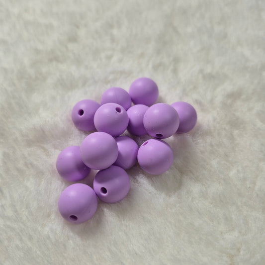 Soft Purple 12mm Solid Silicone Beads