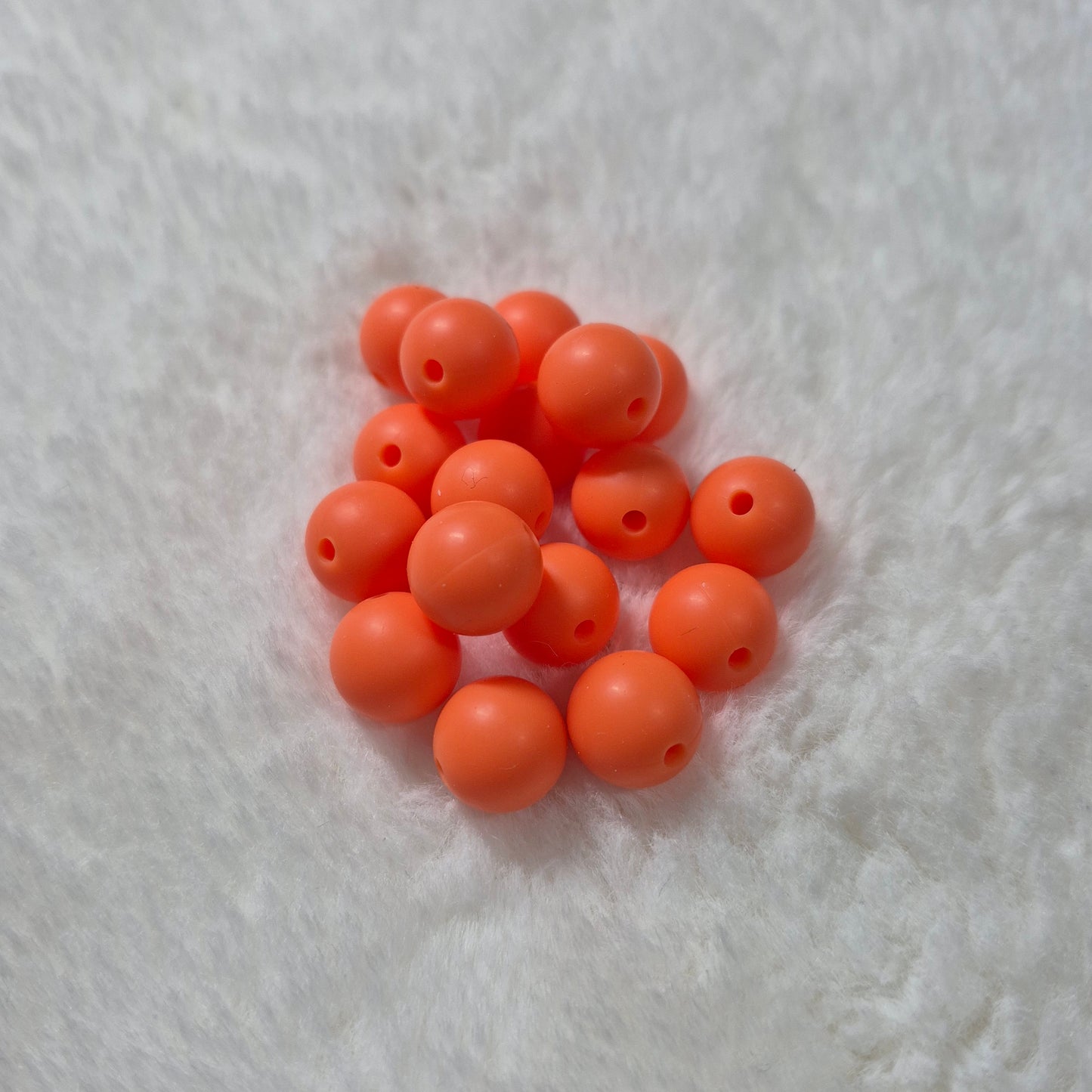 Tangerine 12mm Solid Silicone Beads