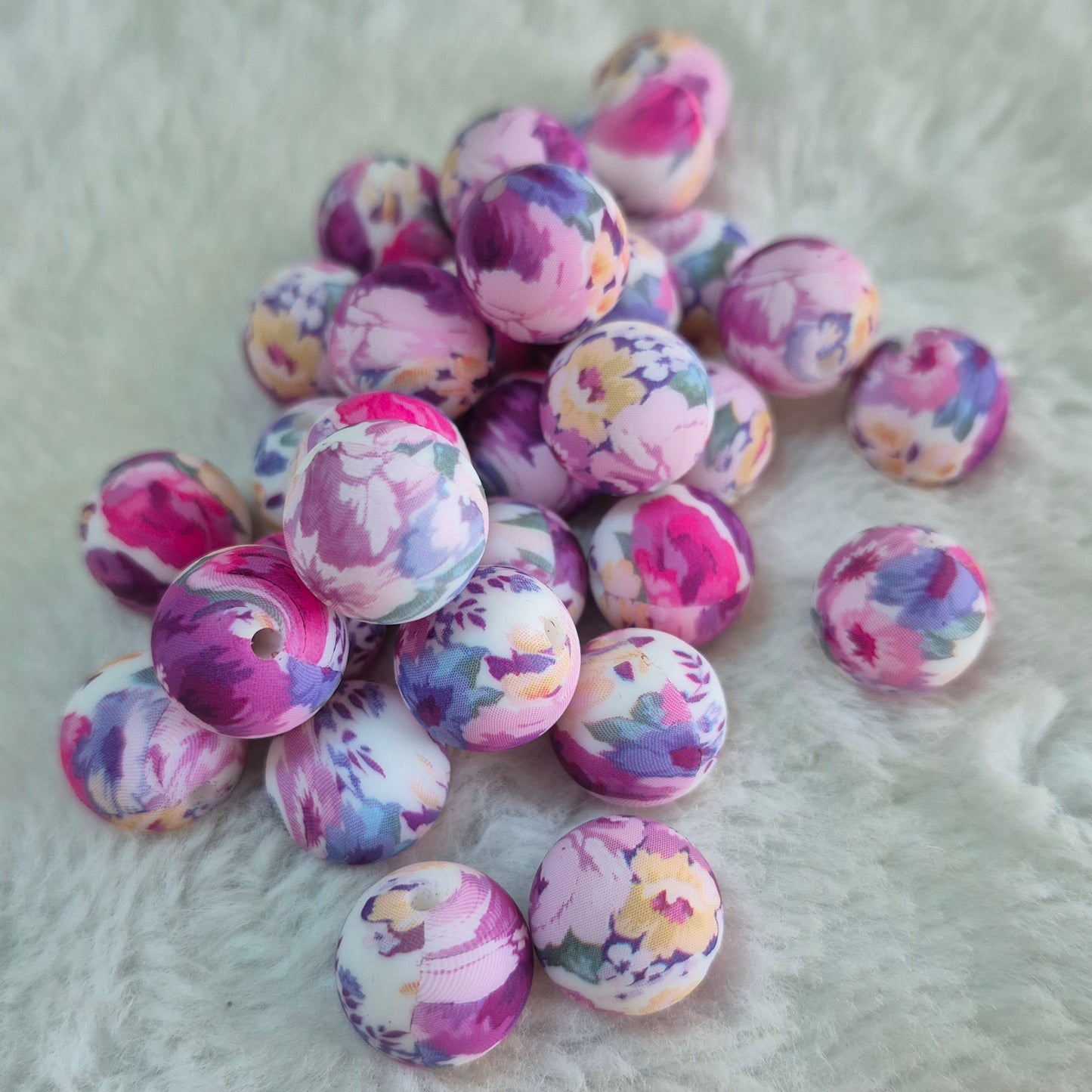 Vintage Garden 15mm Silicone Bead