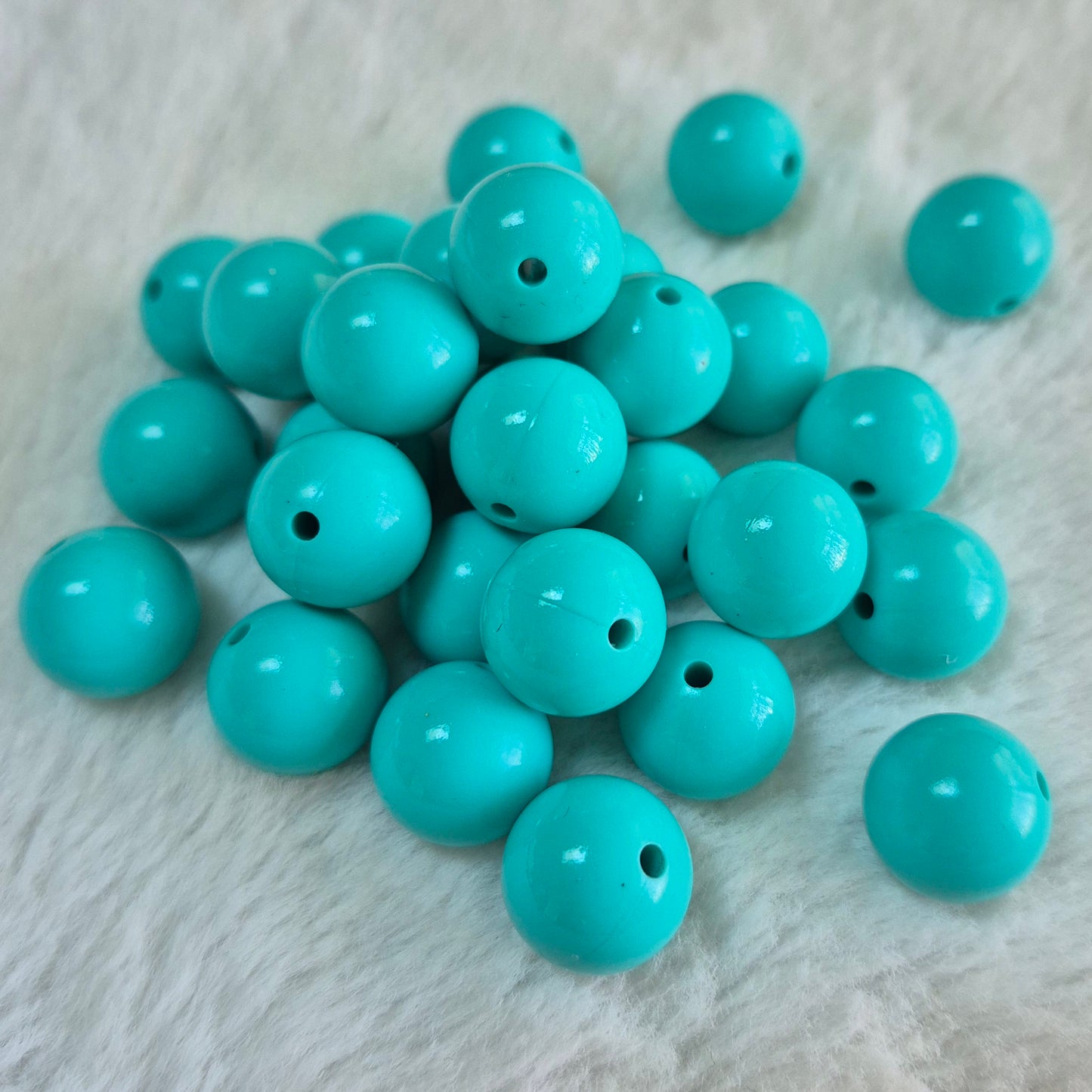 Teal Liquid 15mm Solid Silicone Beads