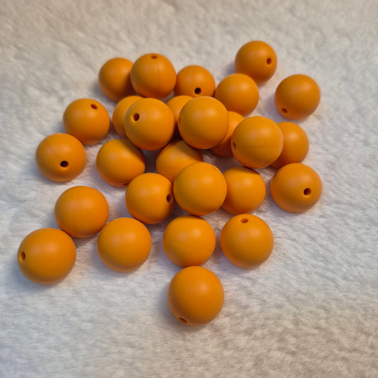 Marigold 15mm Solid Silicone Beads