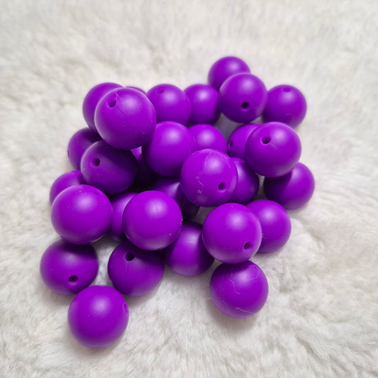 Amethyst 15mm Solid Silicone Beads